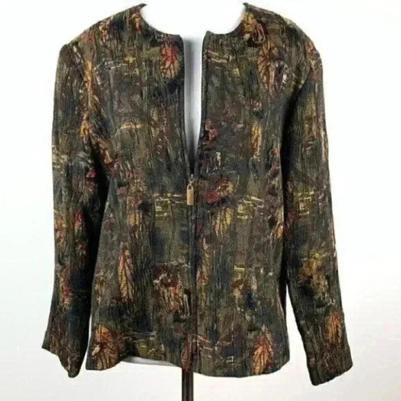 Soft Works blazer size 10 multicolored zip floral - Picture 9 of 9